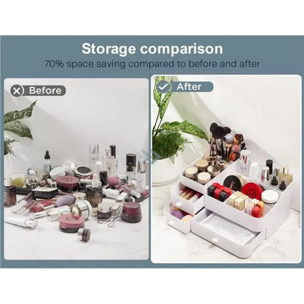 Makeup Organizer with Drawers,Large Capacity Countertop Organizer for Vanity